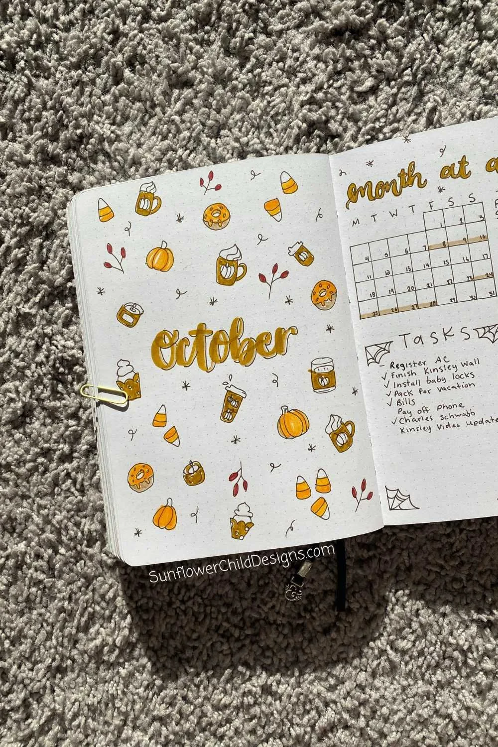 October Bullet Journal Title Page