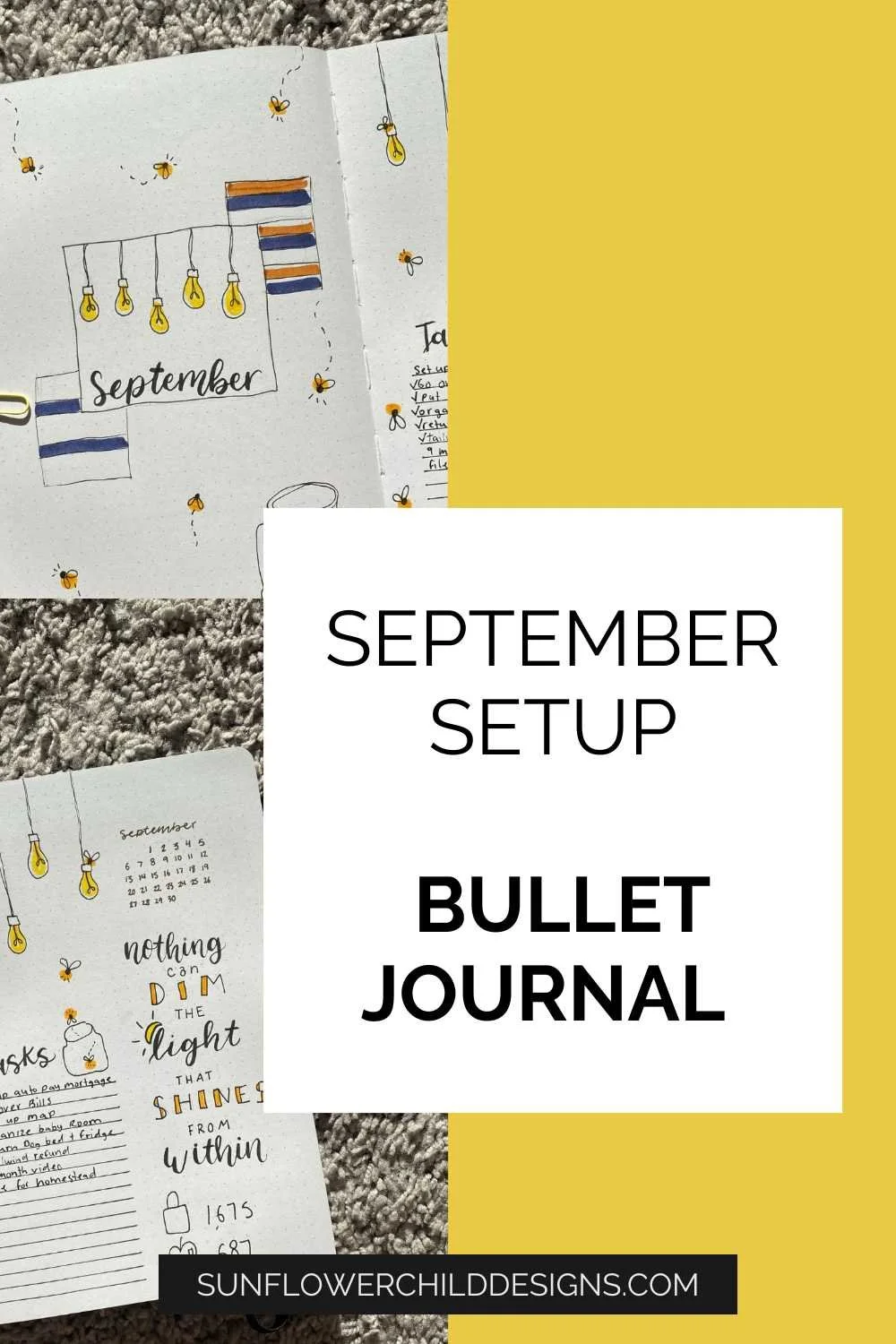 September Bullet Journal Ideas - Firefly Theme