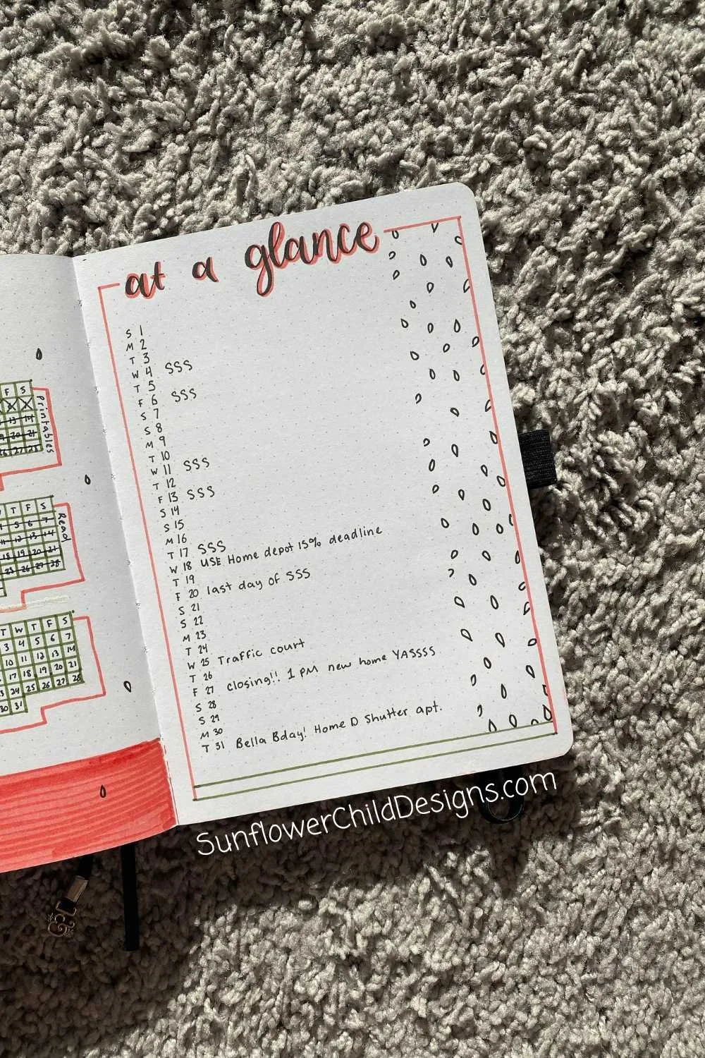 Month at a Glance Bullet Journal