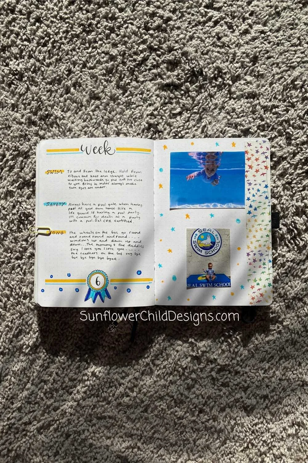 Swimming Lessons Spread Bullet Journal