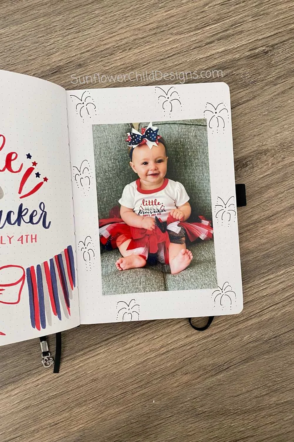 4th of July Bullet Journal Spread