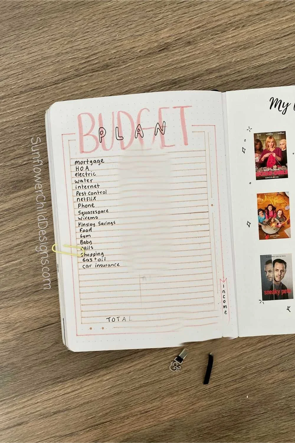 New Home Bullet Journal Ideas Budget Plan