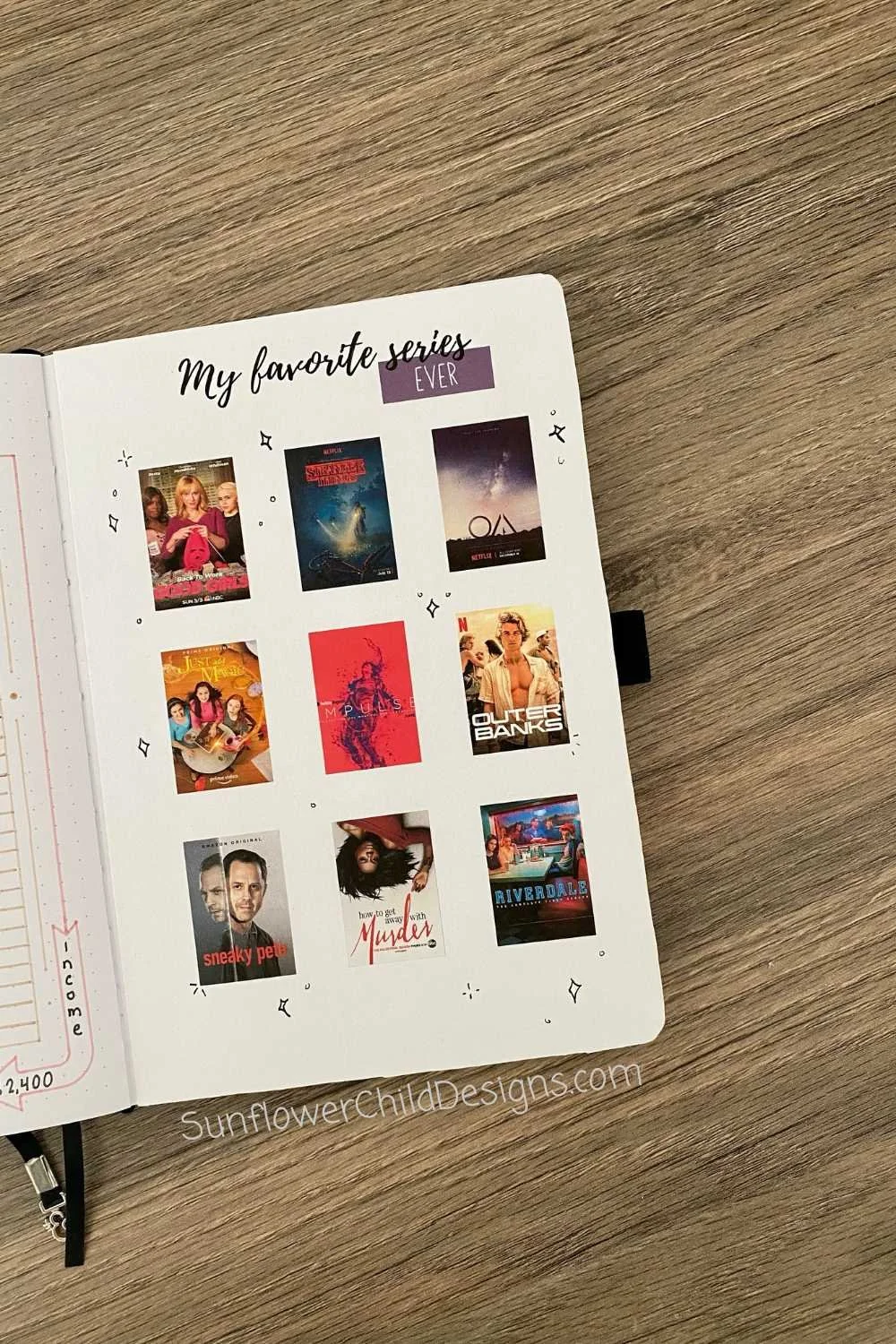 Favorite Shows in my Bullet Journal