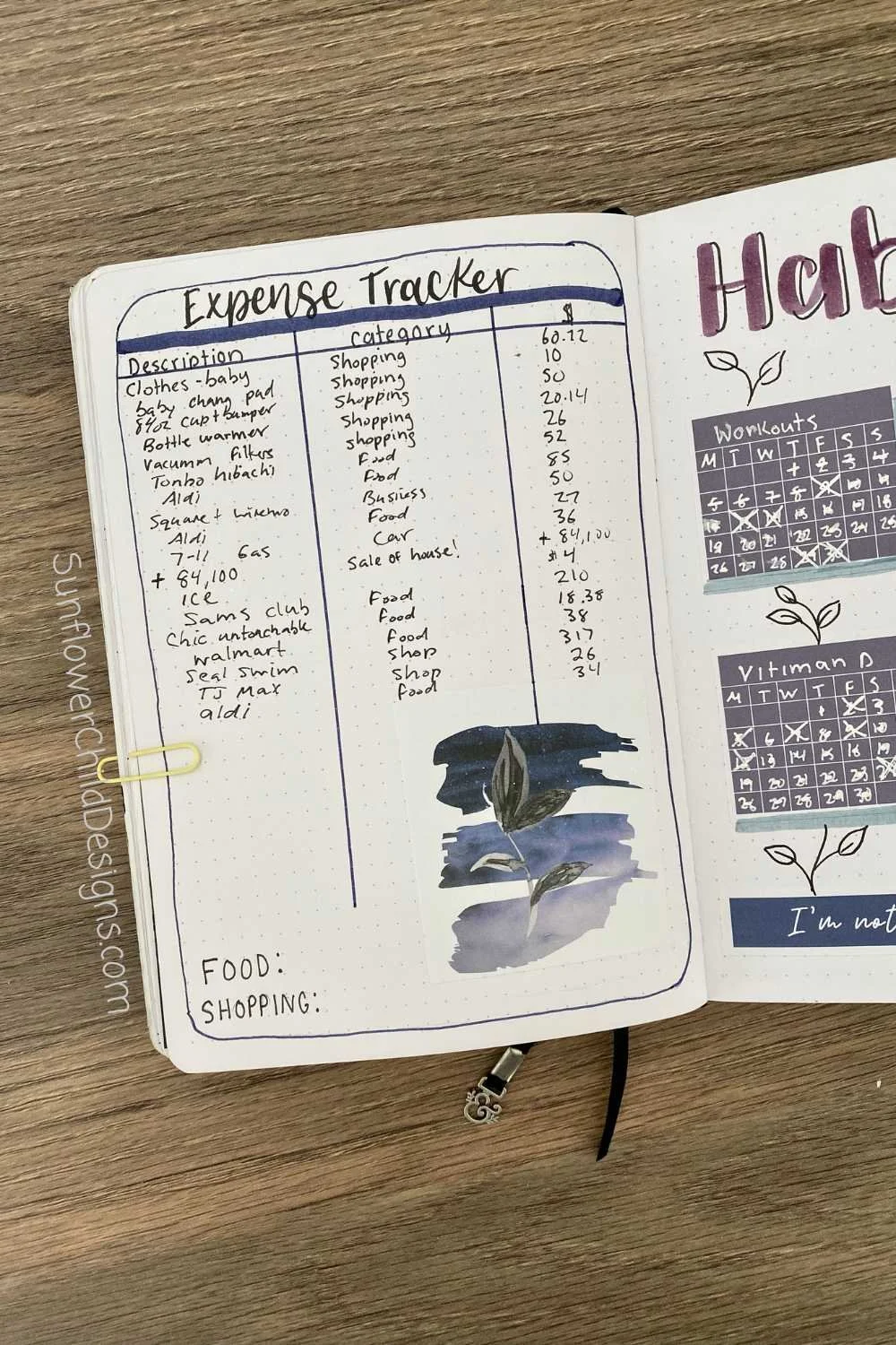 Expense Tracker Bullet Journal
