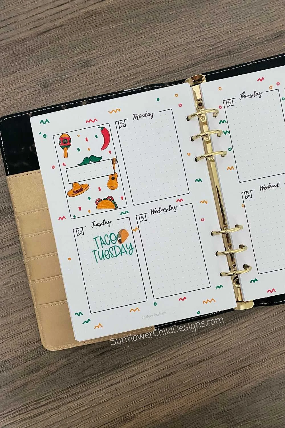 2 Page Vertical Weekly Spread