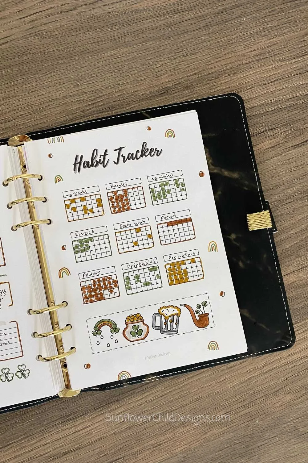 March Habit Tracker Page