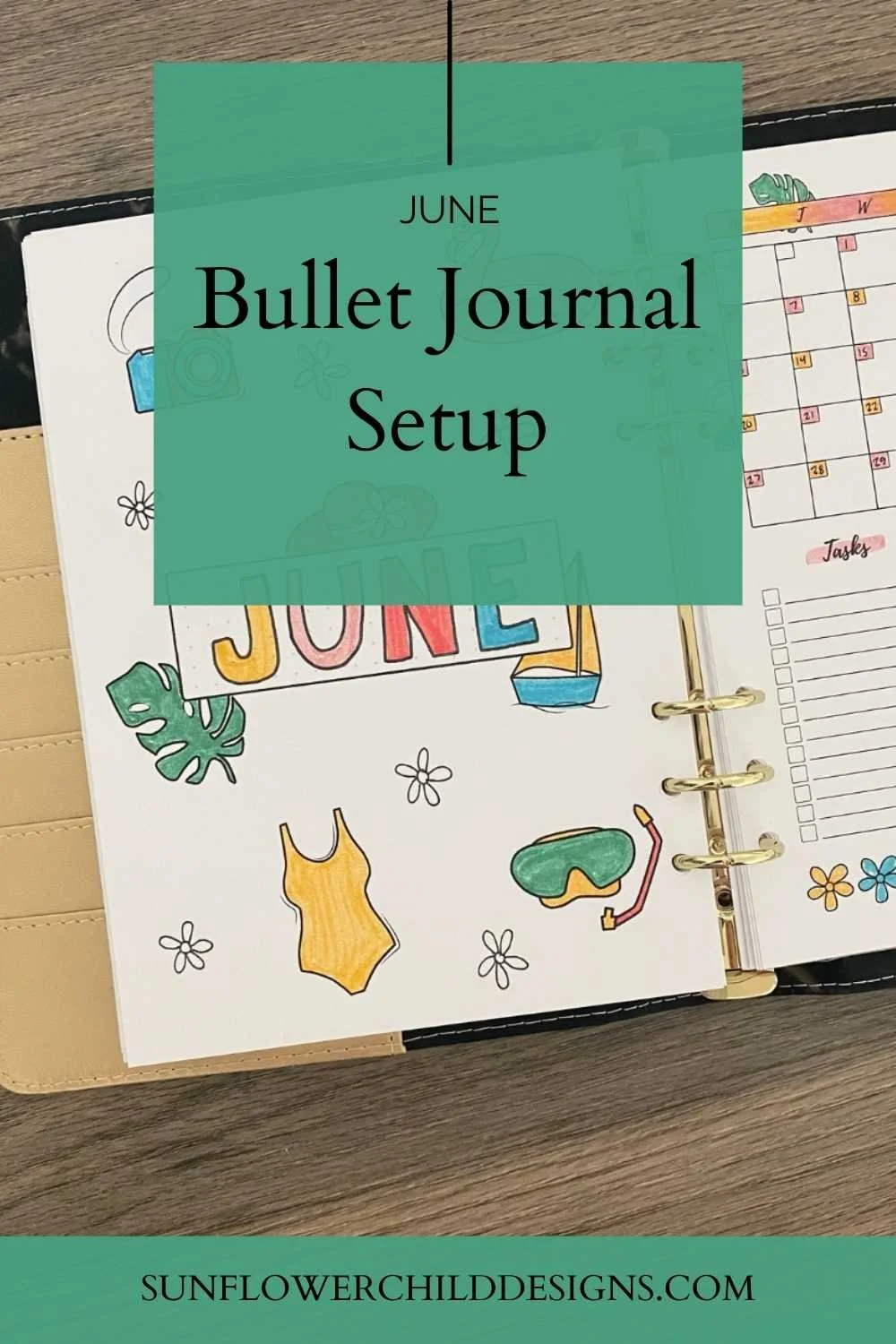 June Bullet Journal Ideas using Summer Bullet Journal Printables