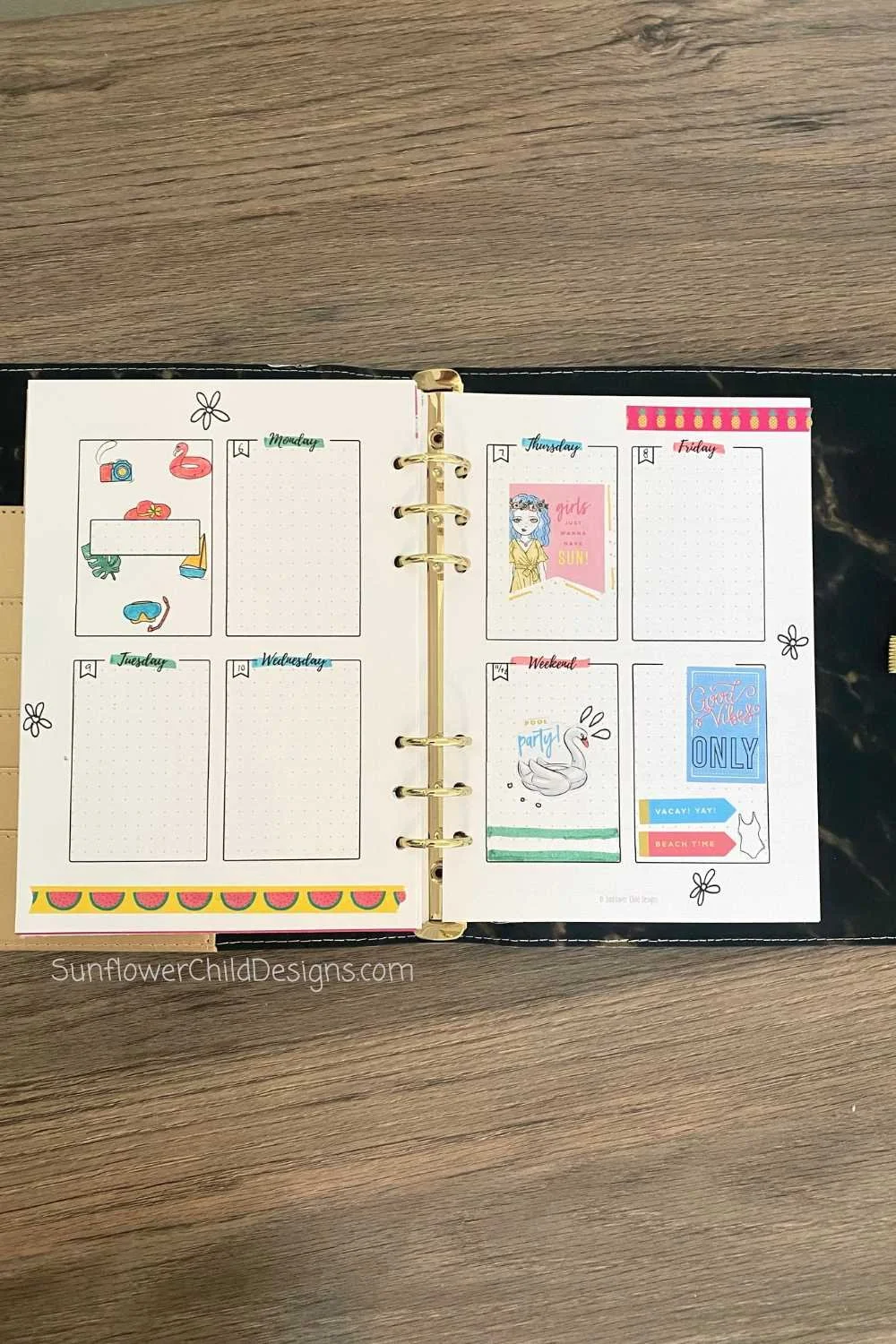 2 Page Vertical Weekly Spread