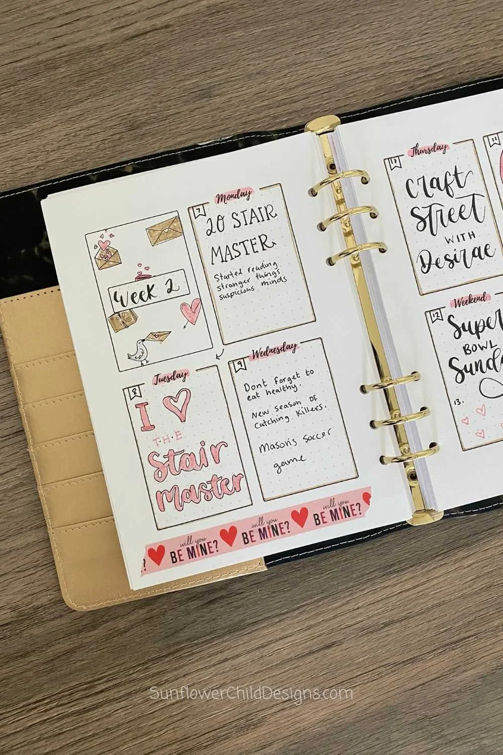 2 Page Vertical Calendar Layout for Bullet Journal