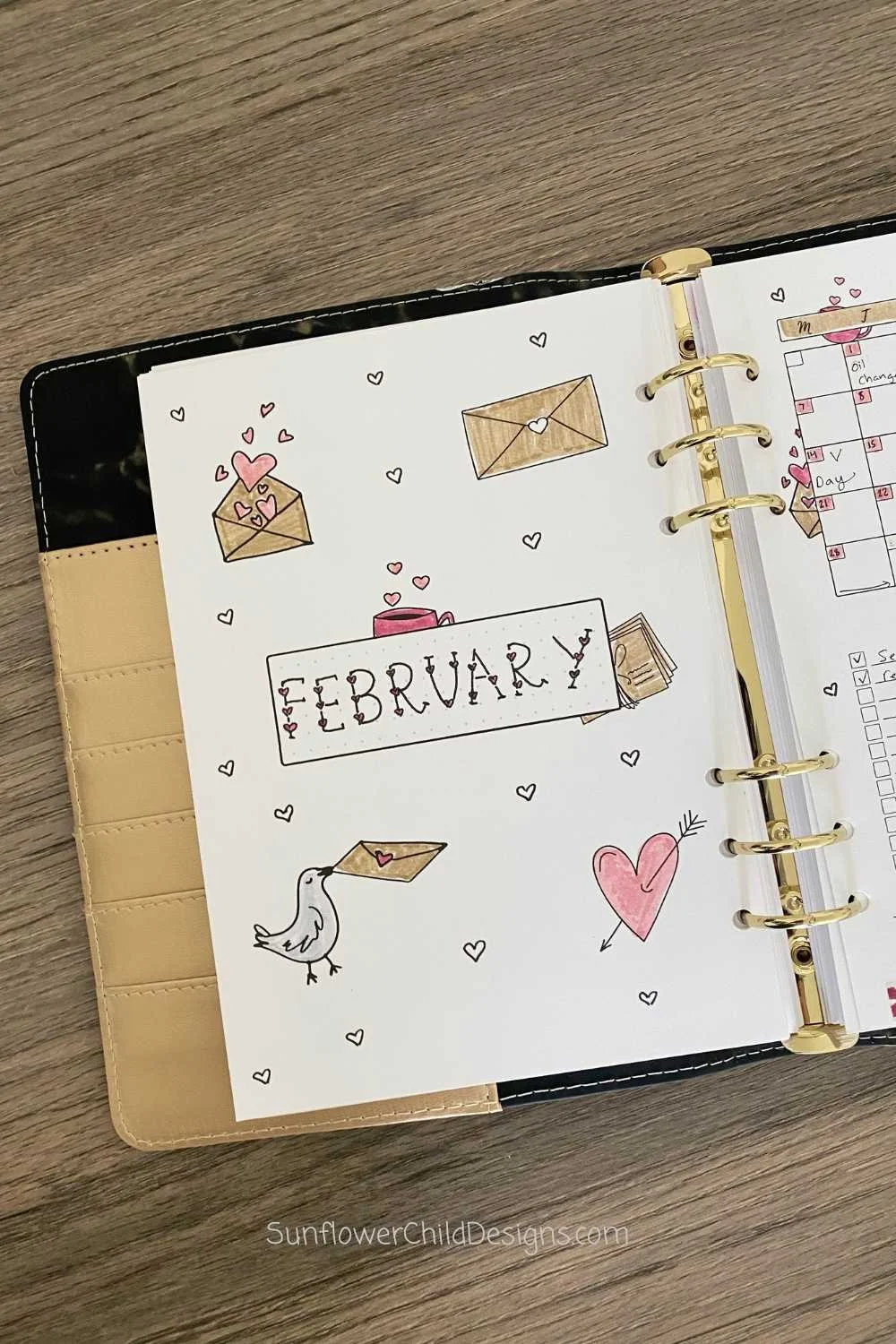 February Bullet Journal Cover Page