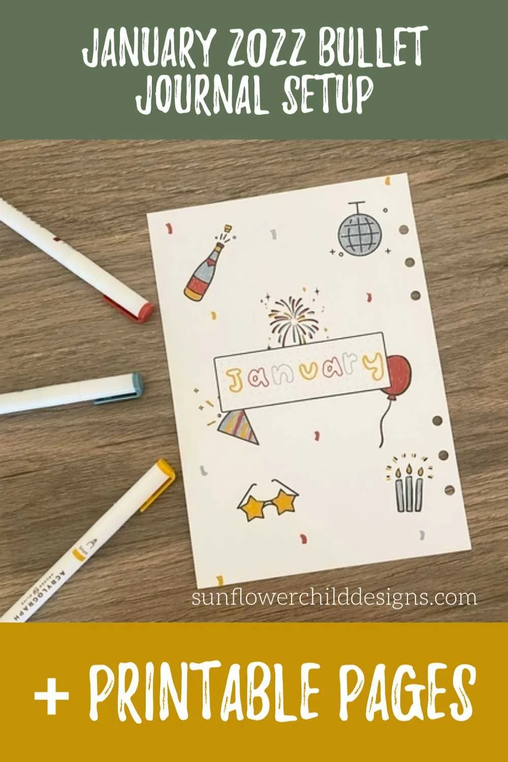 January Bullet Journal Setup | New Year Theme