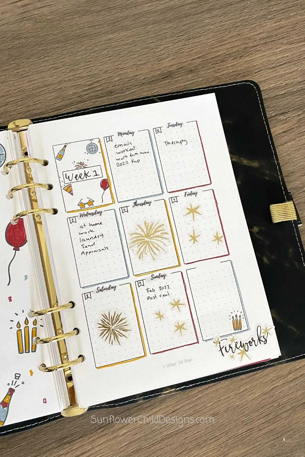 1 page Vertical Weekly Bujo Page