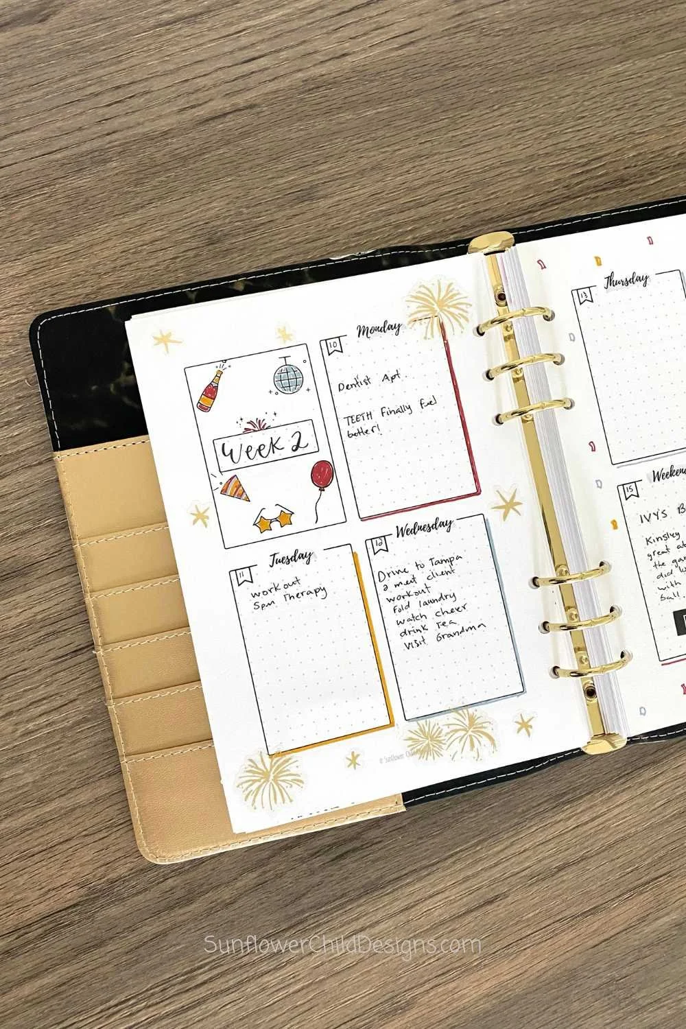 2 page Weekly January Bullet Journal Page
