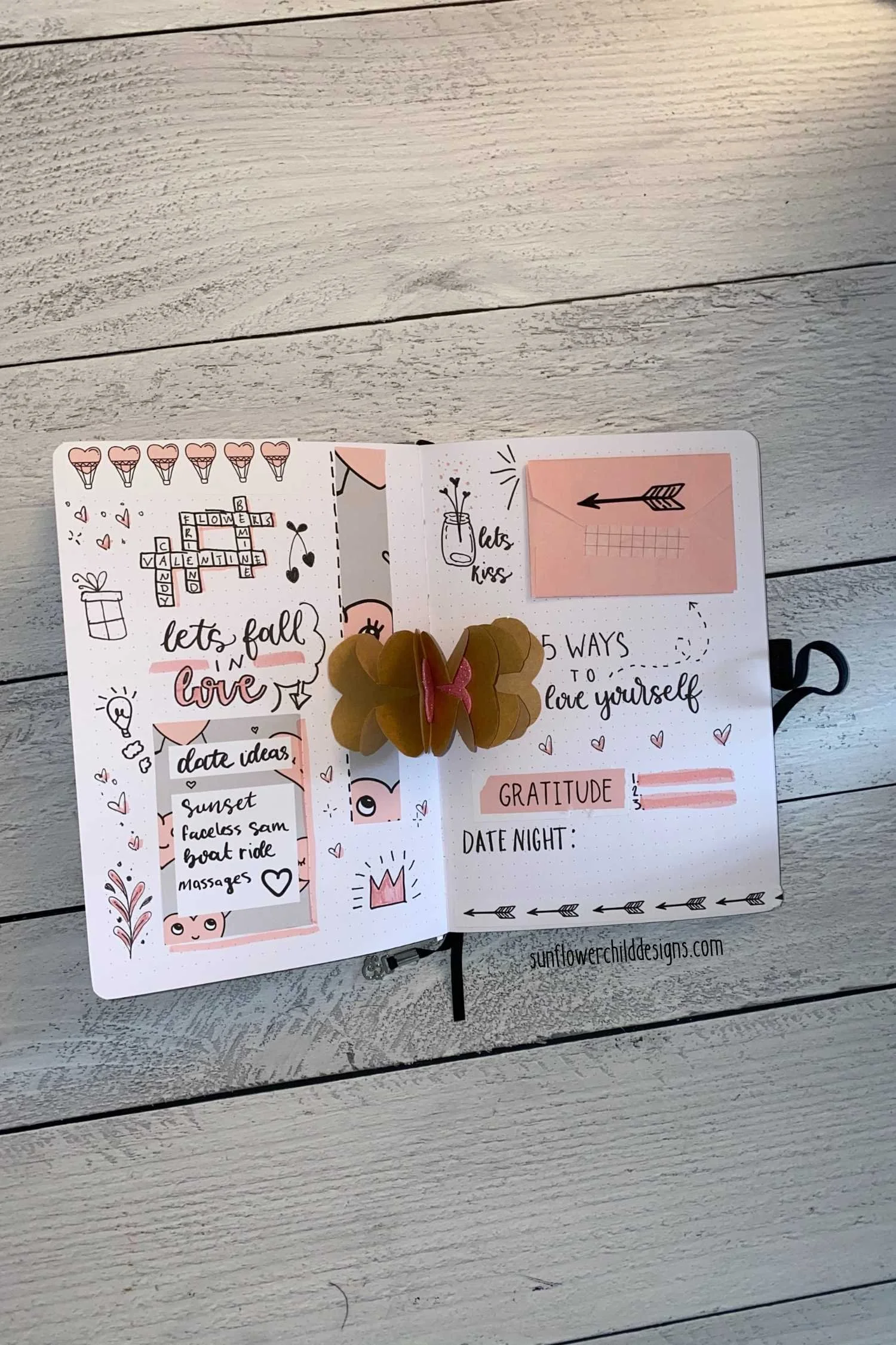 Bullet Journal Idea journaling about Valentines Date