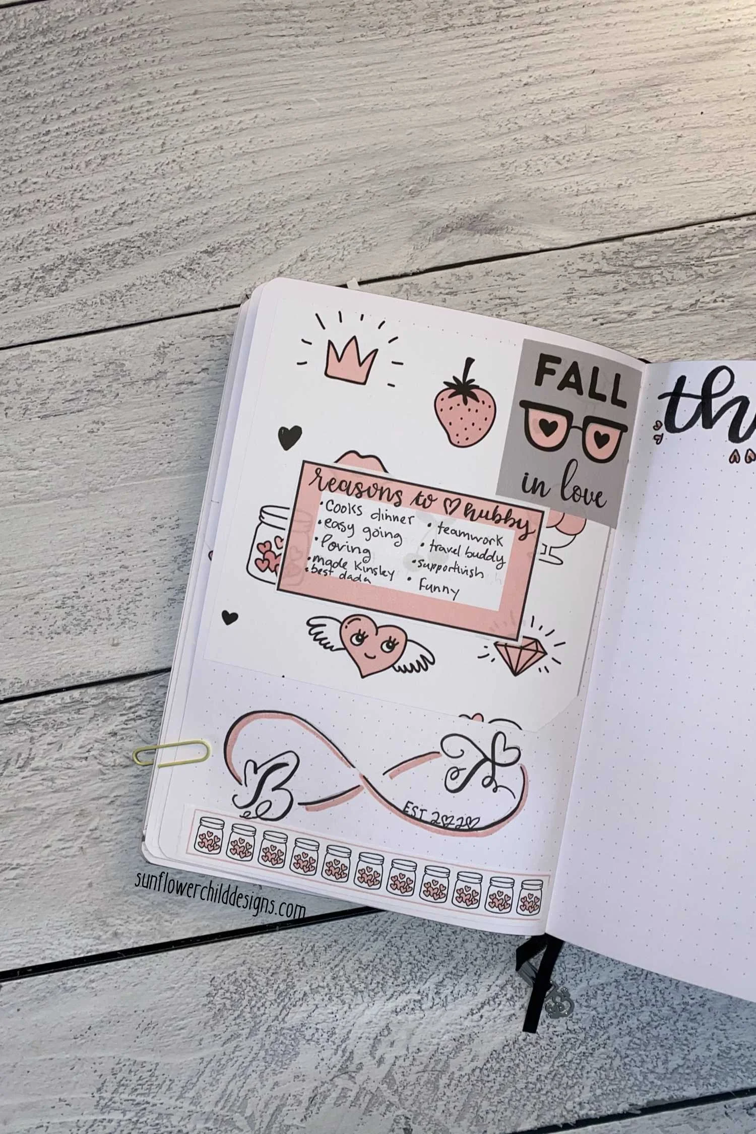 Reasons to Love Hubby Bullet Journal Page