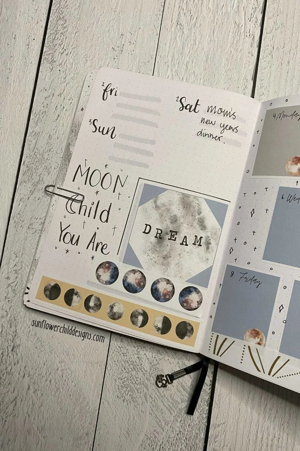 Moon Child You Are Bullet Journal Page