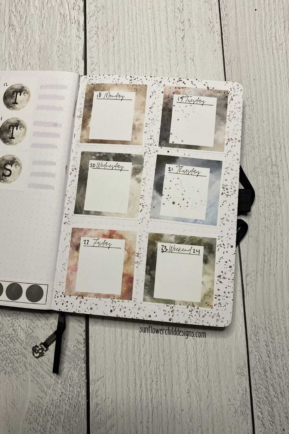 4th Weekly Bujo Spread Moon Theme