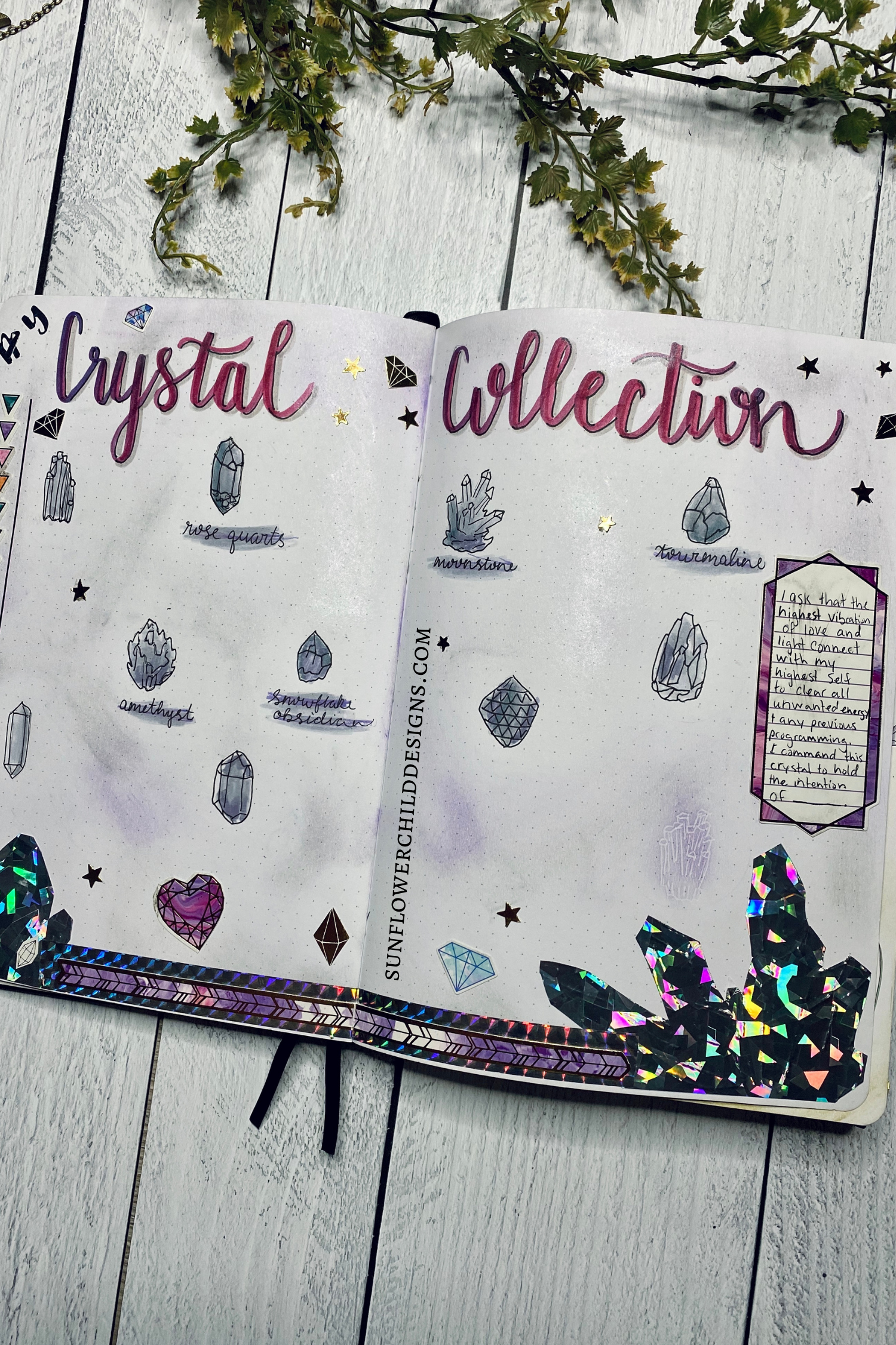 Crystal Collection Bullet Journal Page