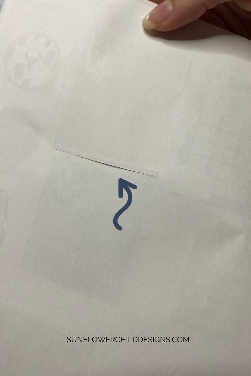 showing back of cut sticker