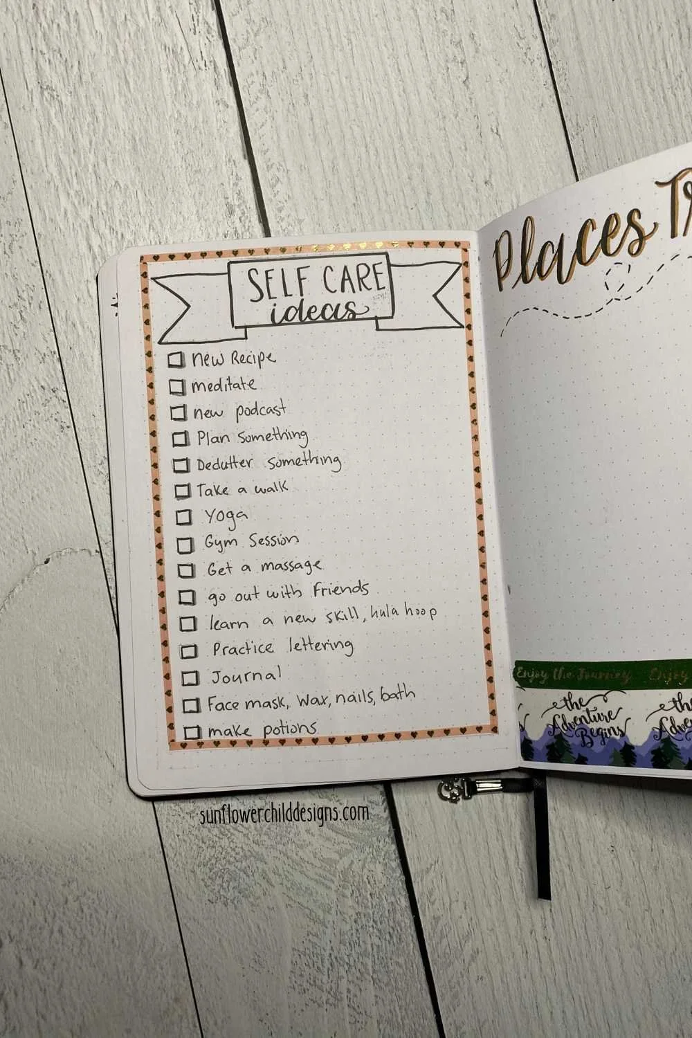 self care ideas page