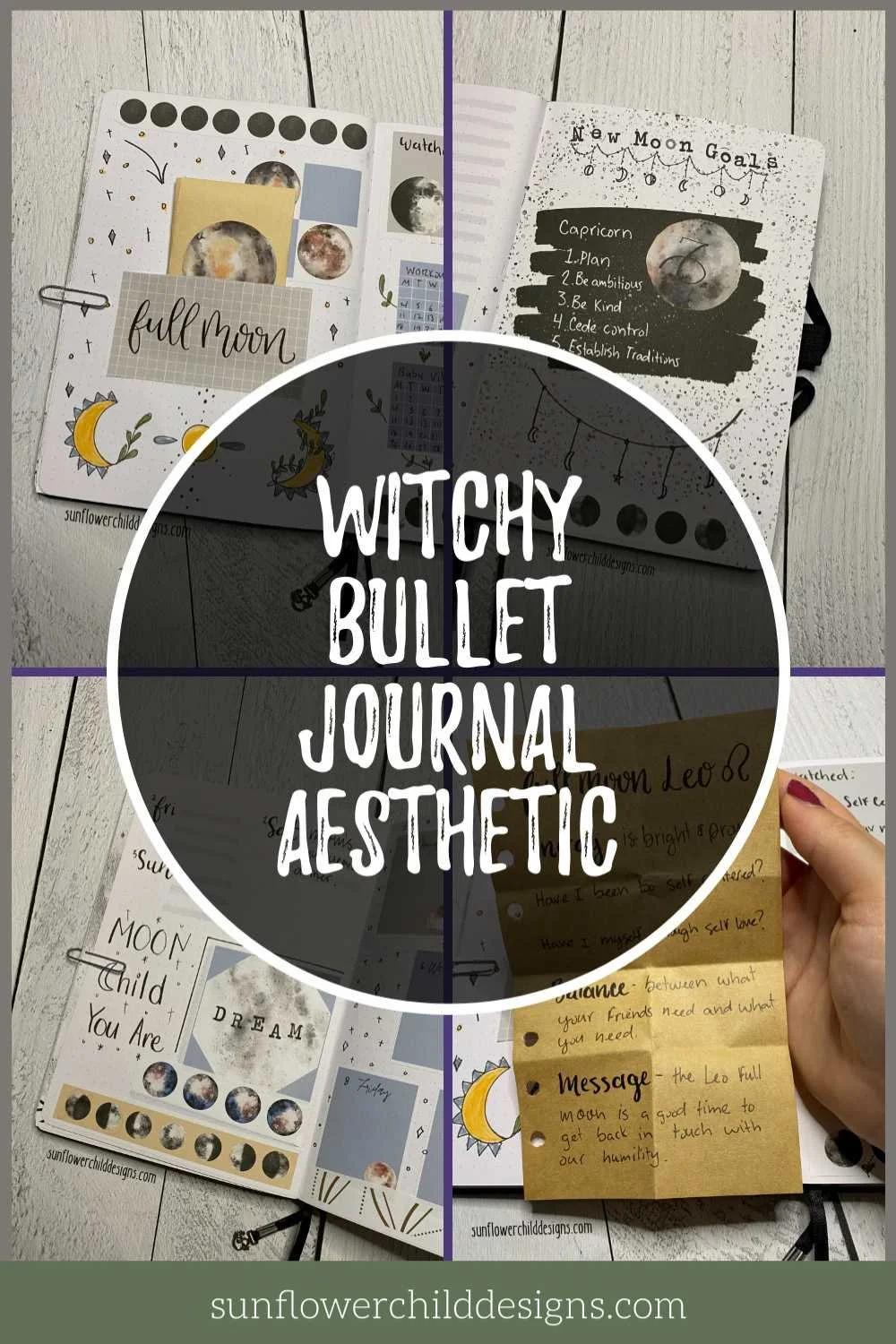 Witchy Aesthetic Bullet Journal Ideas Moon Theme Bullet Journal