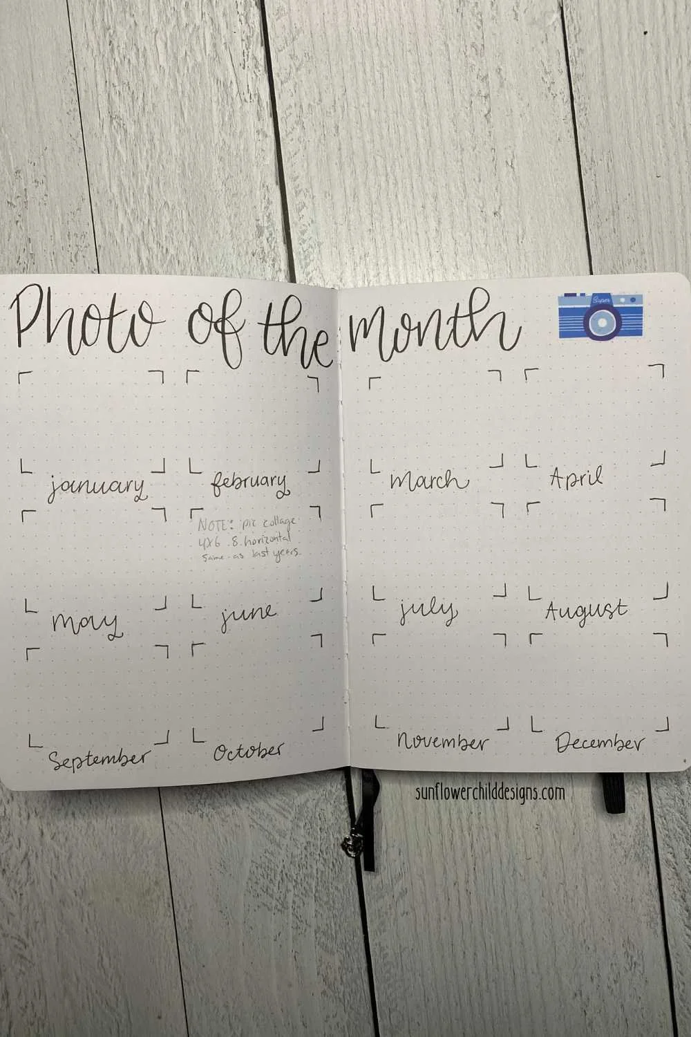 room for pictures in each section