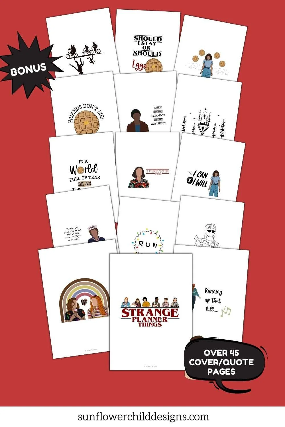 stranger things planner pages cover pages