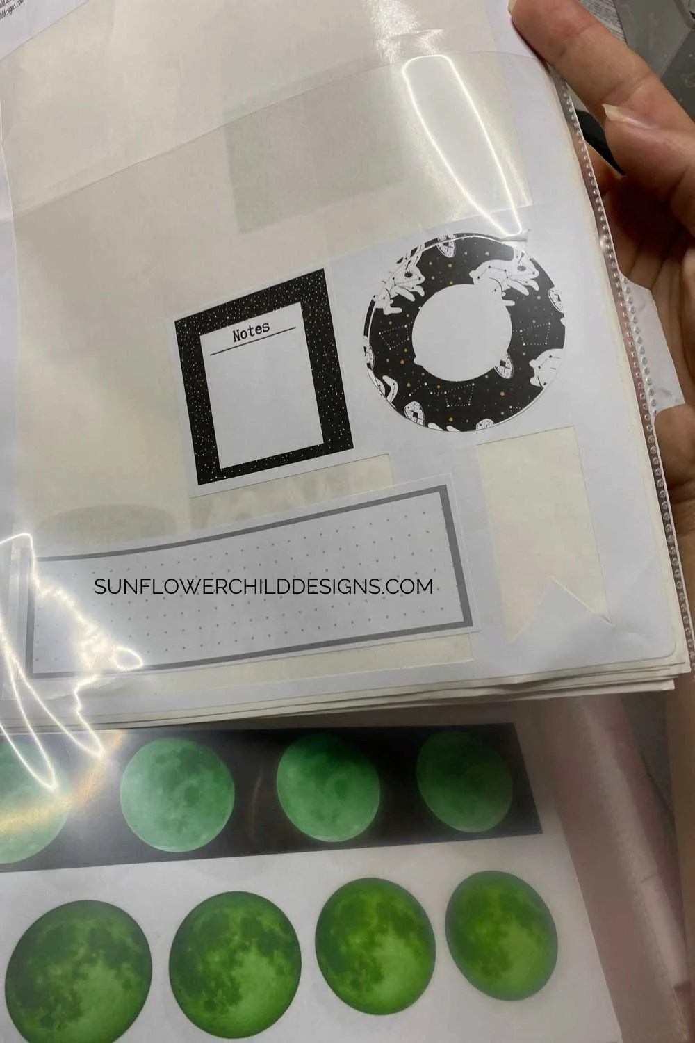 storing stickers in plastic sleeve