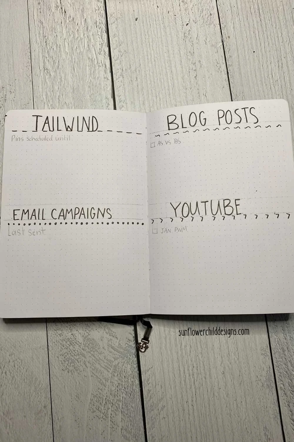 minimal decorations black and white social media tracker