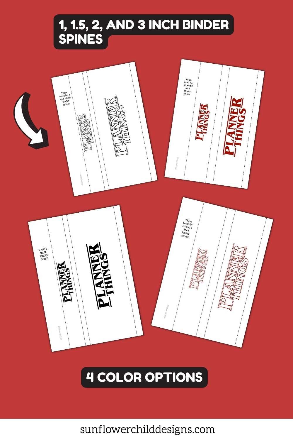 stranger things planner spine cover