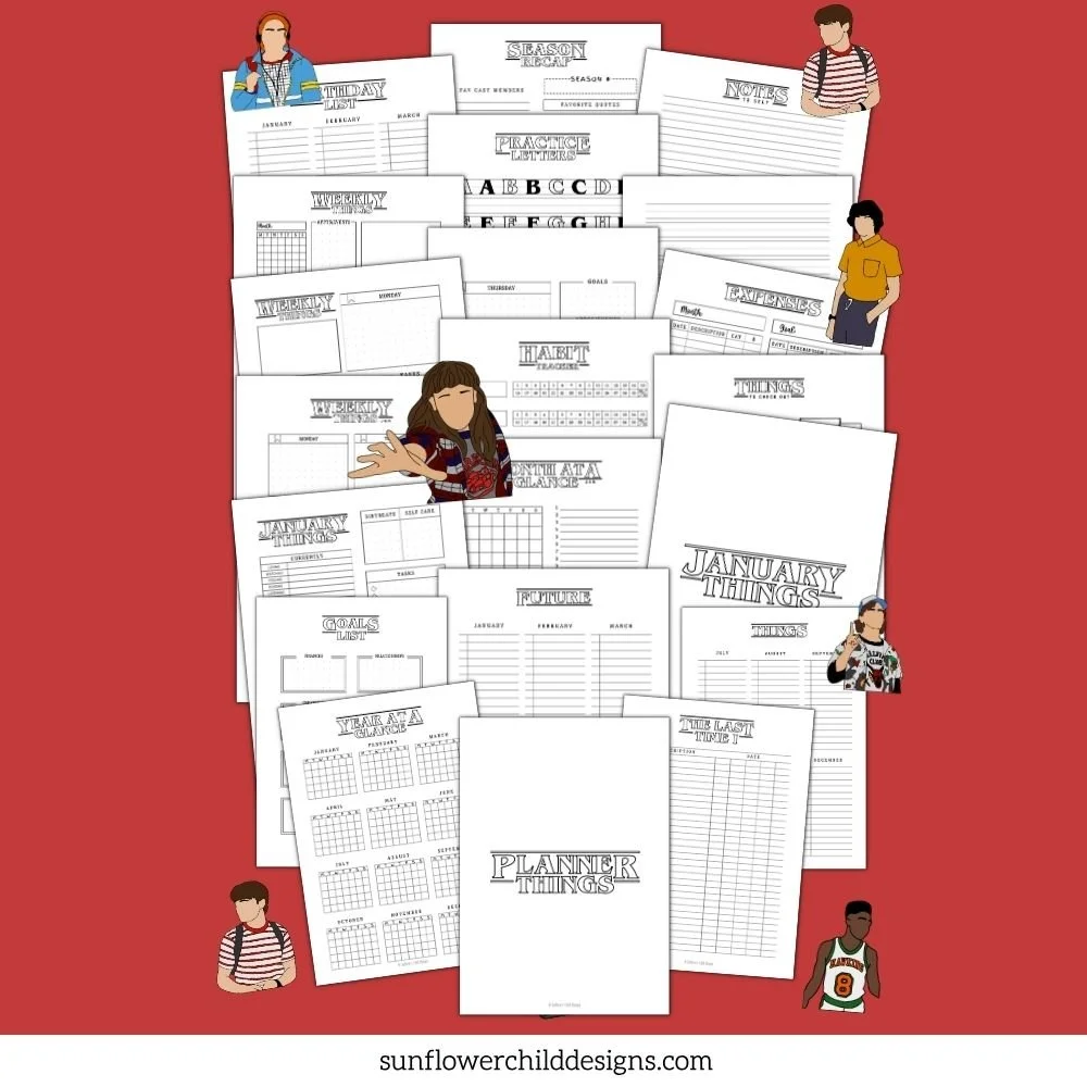 Strange Planner Things Bundle |  200+ Page Fandom Planner & Sticker Set