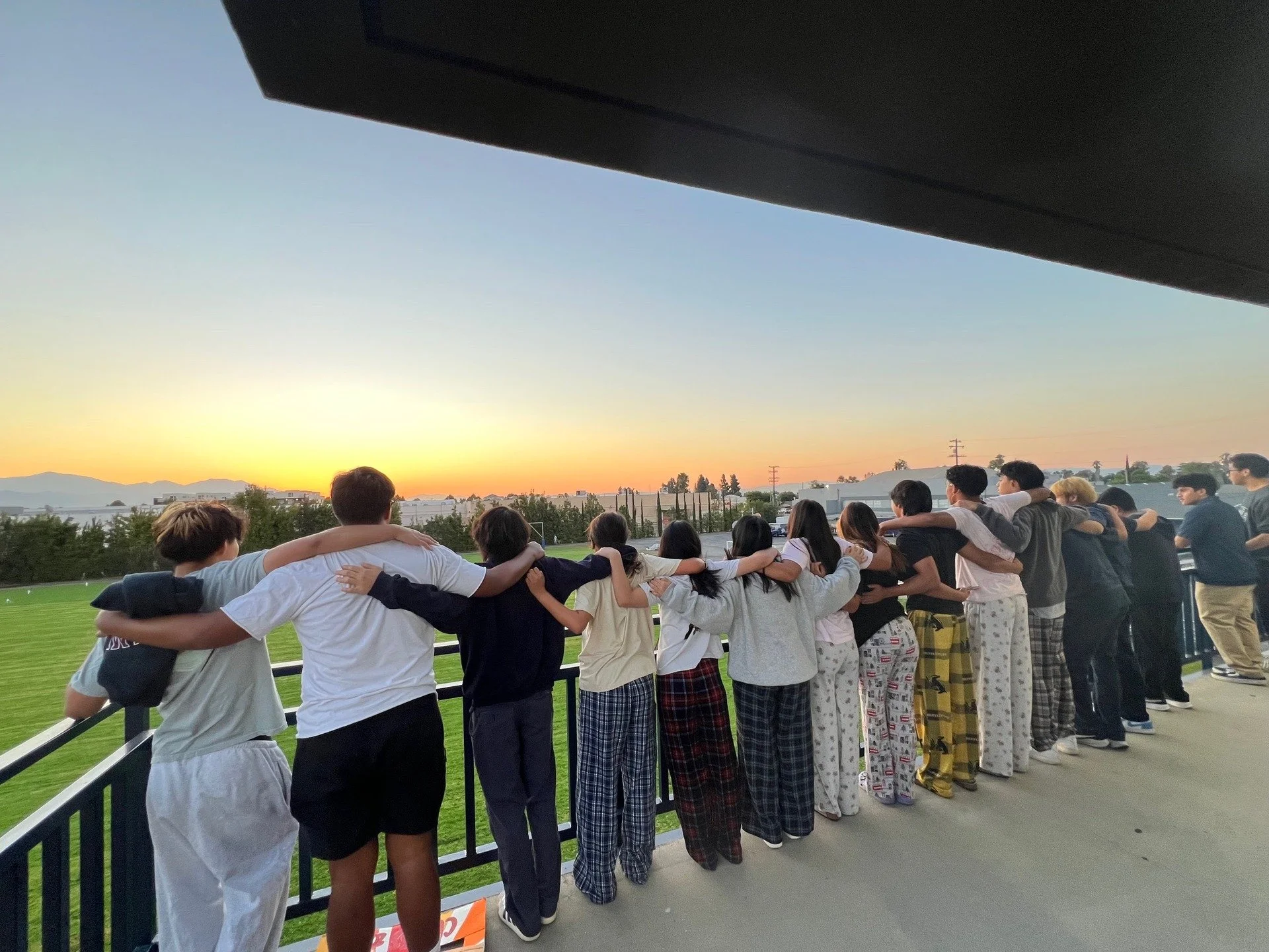 Members of the Senior class along with their sponsors arrived on campus early one Friday morning so they could watch the sunrise together. After watching the sunrise, they ate breakfast and had worship together before getting ready for classes that d