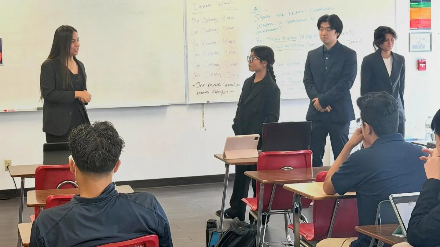 Students in English 12 participated in debates last week. The topics up for debate included the death penalty and whether the government should provide health care to all citizens. Each side took turns beginning with an opening statement, shared rebu