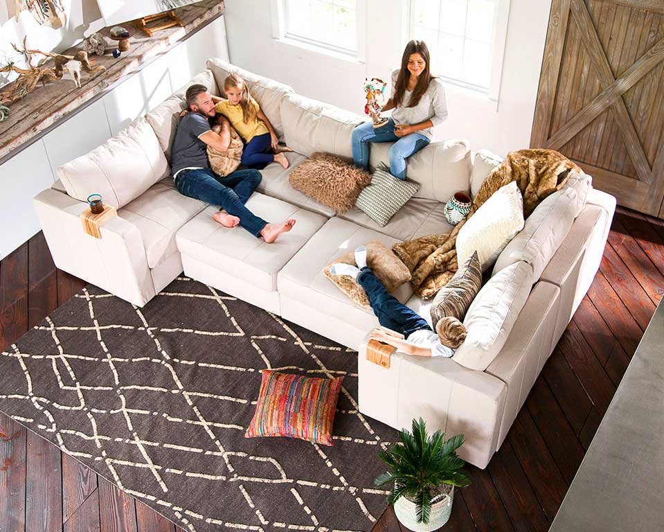 Transform your family room into cozy with @lovesac endless configuration options.