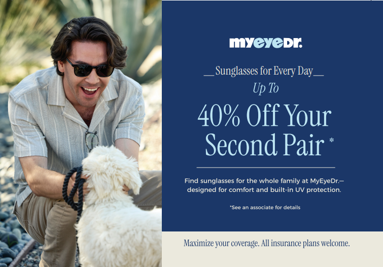 MyEyeDr.: 40% Off Your 2nd Pair Of Sunglasses 