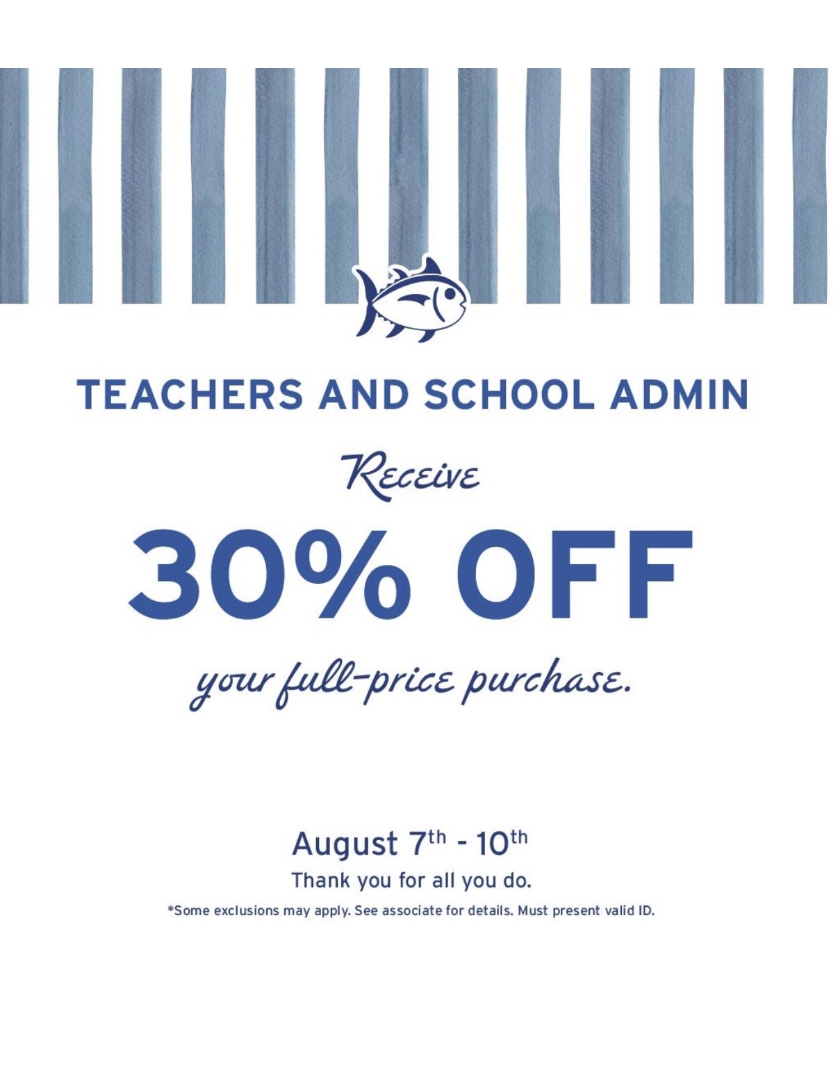 Southern Tide: 30% Off for Teachers and Admin!