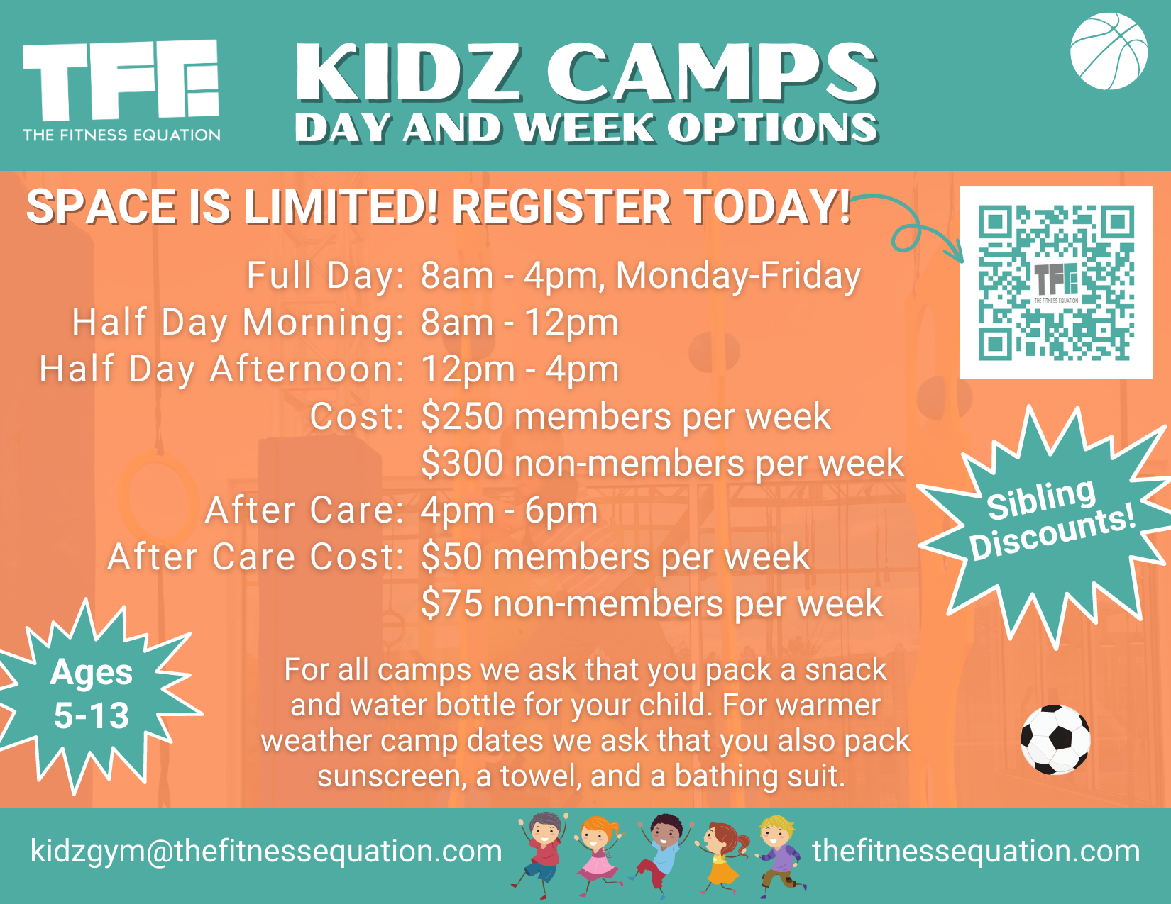 The Fitness Equation Spring and Summer Break Camps at The Fitness