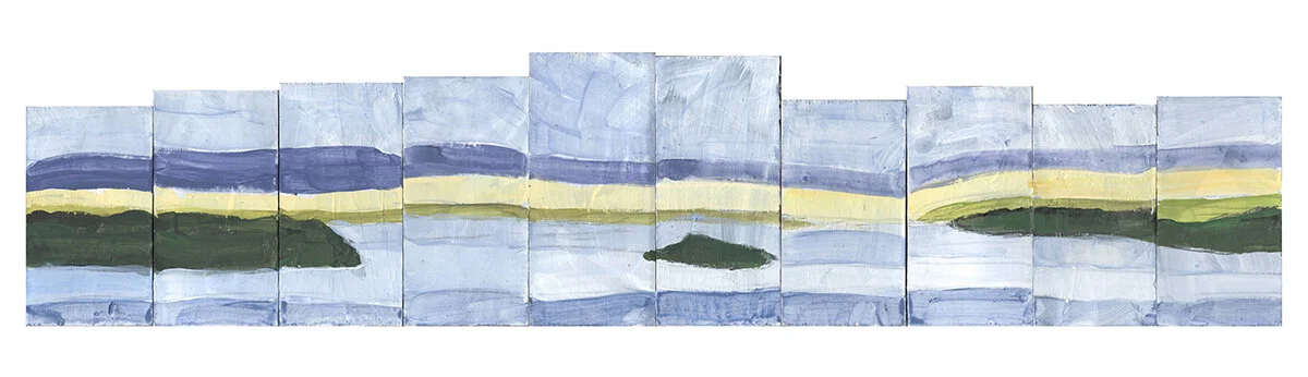 Casco Bay Split, acrylic on wood