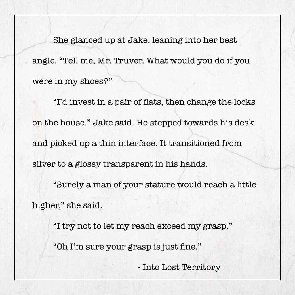 Tipping the hat. Clearly I have a soft spot for 1940&rsquo;s noir banter.

#writersofinstagram
#excerpts 
#IntoLostTerritory
#banter
#noir