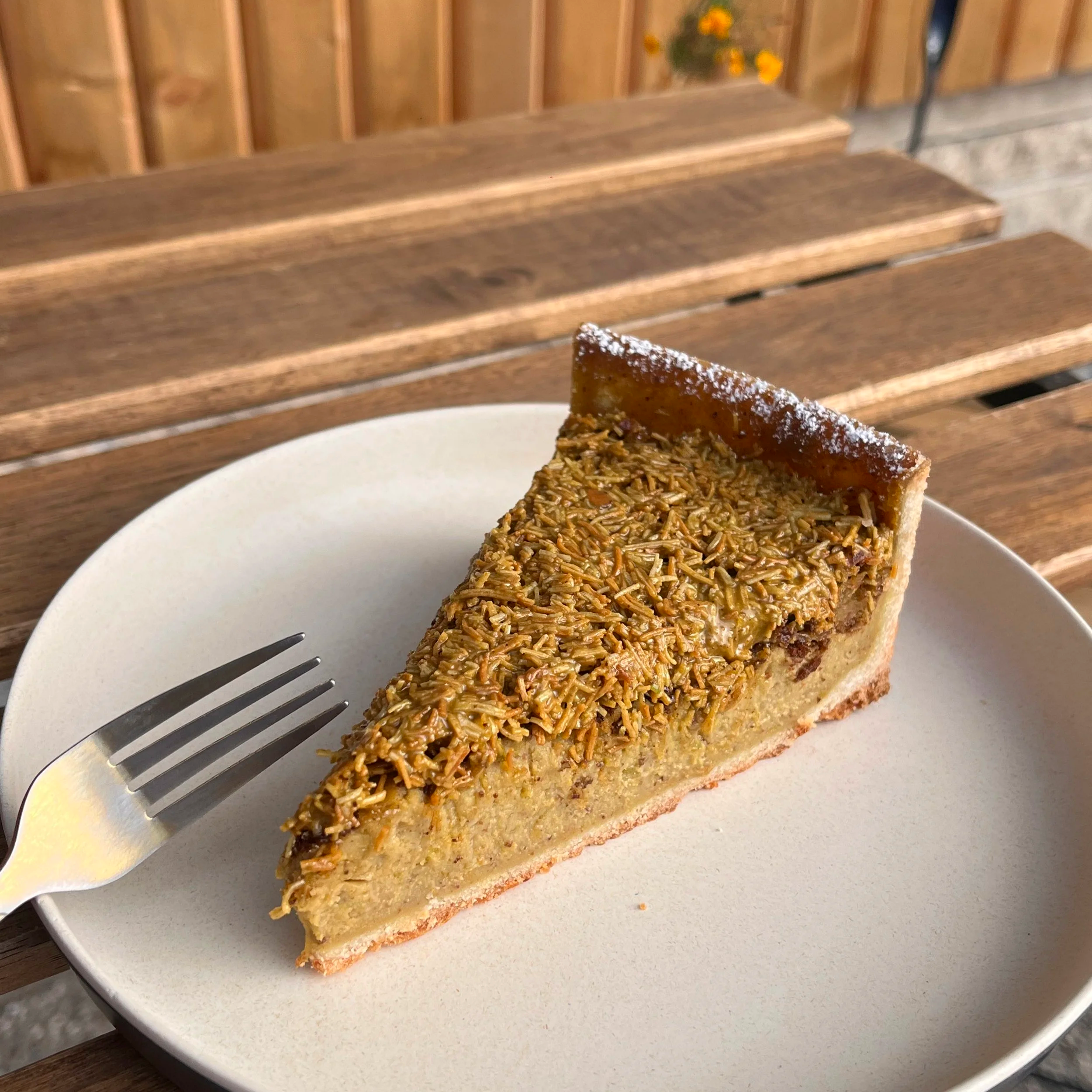 Pistachio flan- vegan