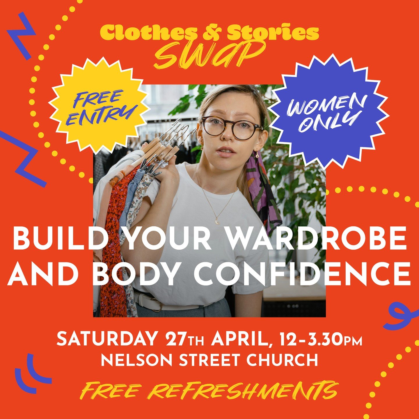 Come and join us for an afternoon of sharing &ndash; clothing, tales about our favourite outfits, good company, food and lots of tea and cake.

Saturday 27th April, 12&ndash;3.30pm, Nelson Street Church, Rochdale.

Everybody who comes gets 1 token fo