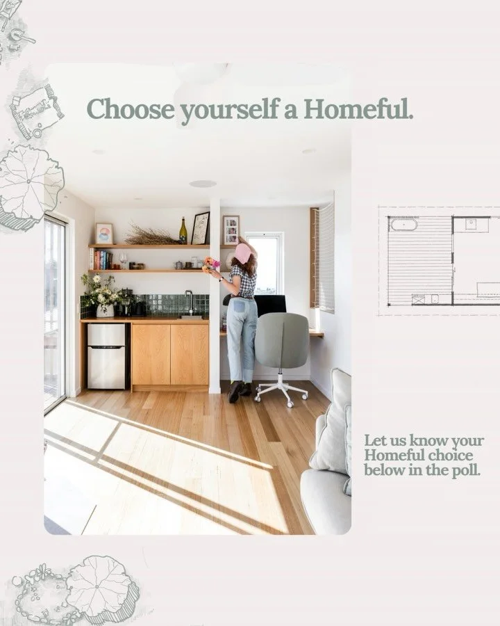 We&rsquo;ve got complete house plan packs ready to go in the Homeful shop. In the spirit of enoughness + not adding to the decision fatigue of your day-to-day life we want to release the Homeful design that you choose - Homeful community we&rsquo;re 