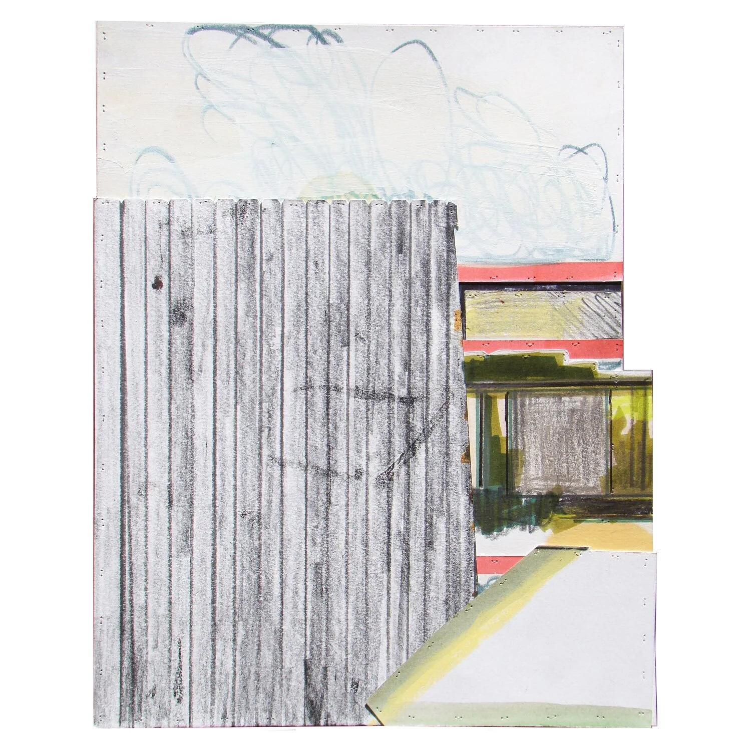 Erased Landscape (Long Division) 2023, 12 x 9.5