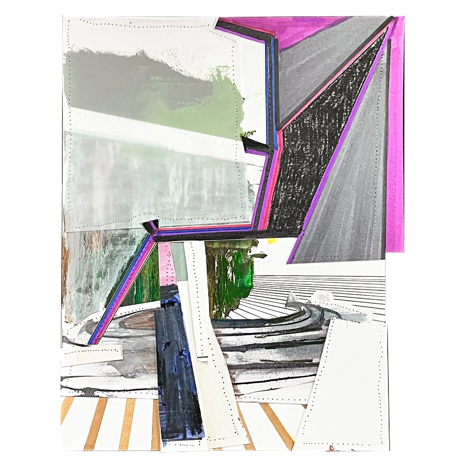 Erased Landscape (Sink or Swim) 2023, 12 x 9.5
