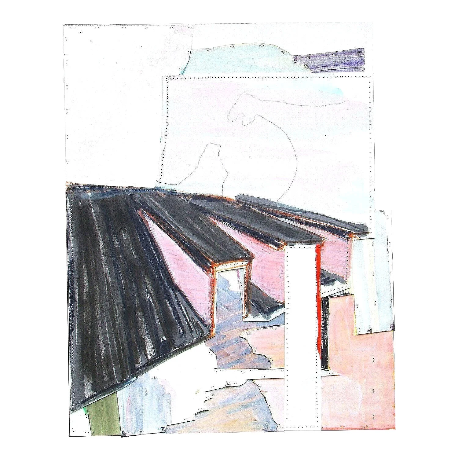 Erased Landscape (Dormer) 2021, 12 x 9.5