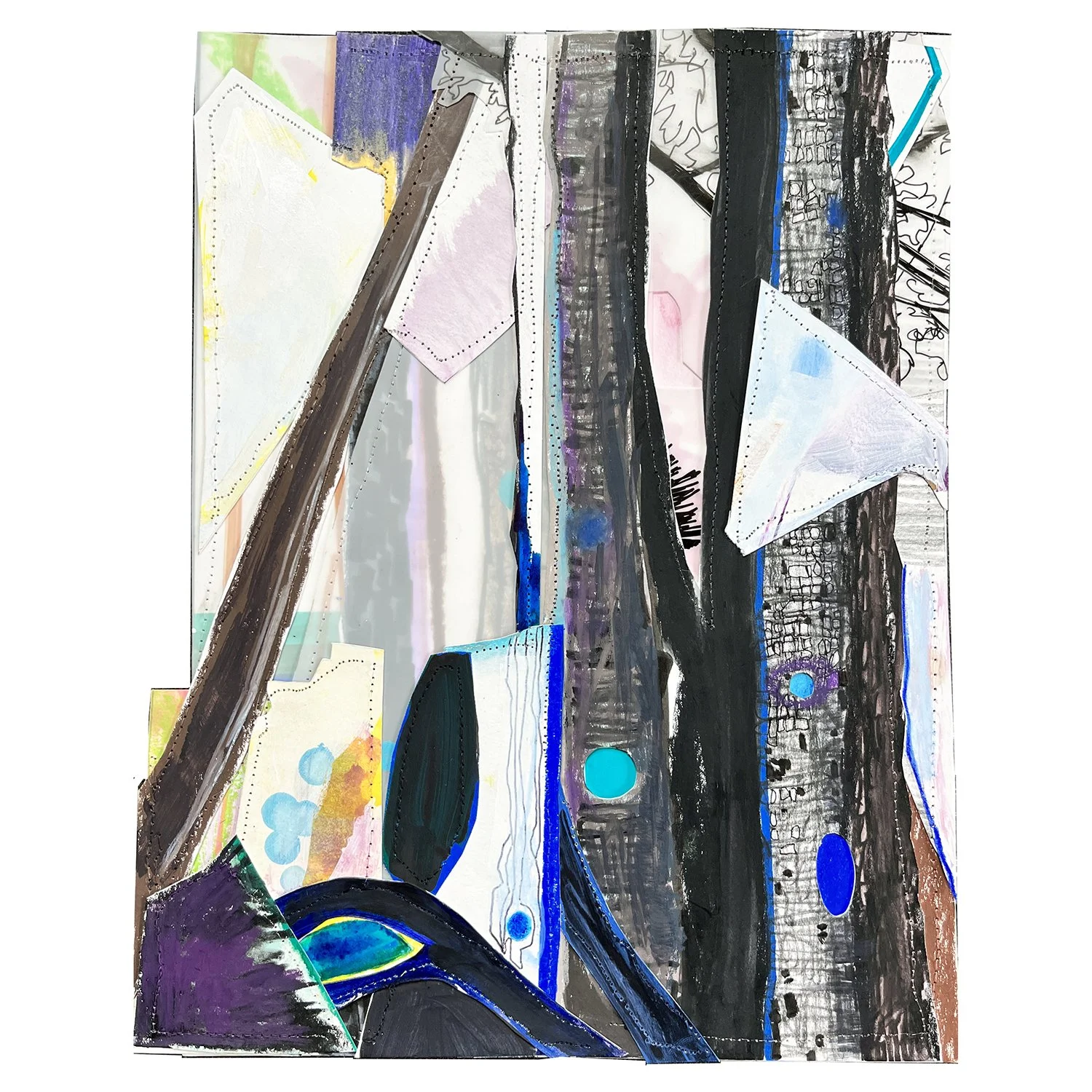 Erased Landscape (Trails) 2023, 12 x 9.5