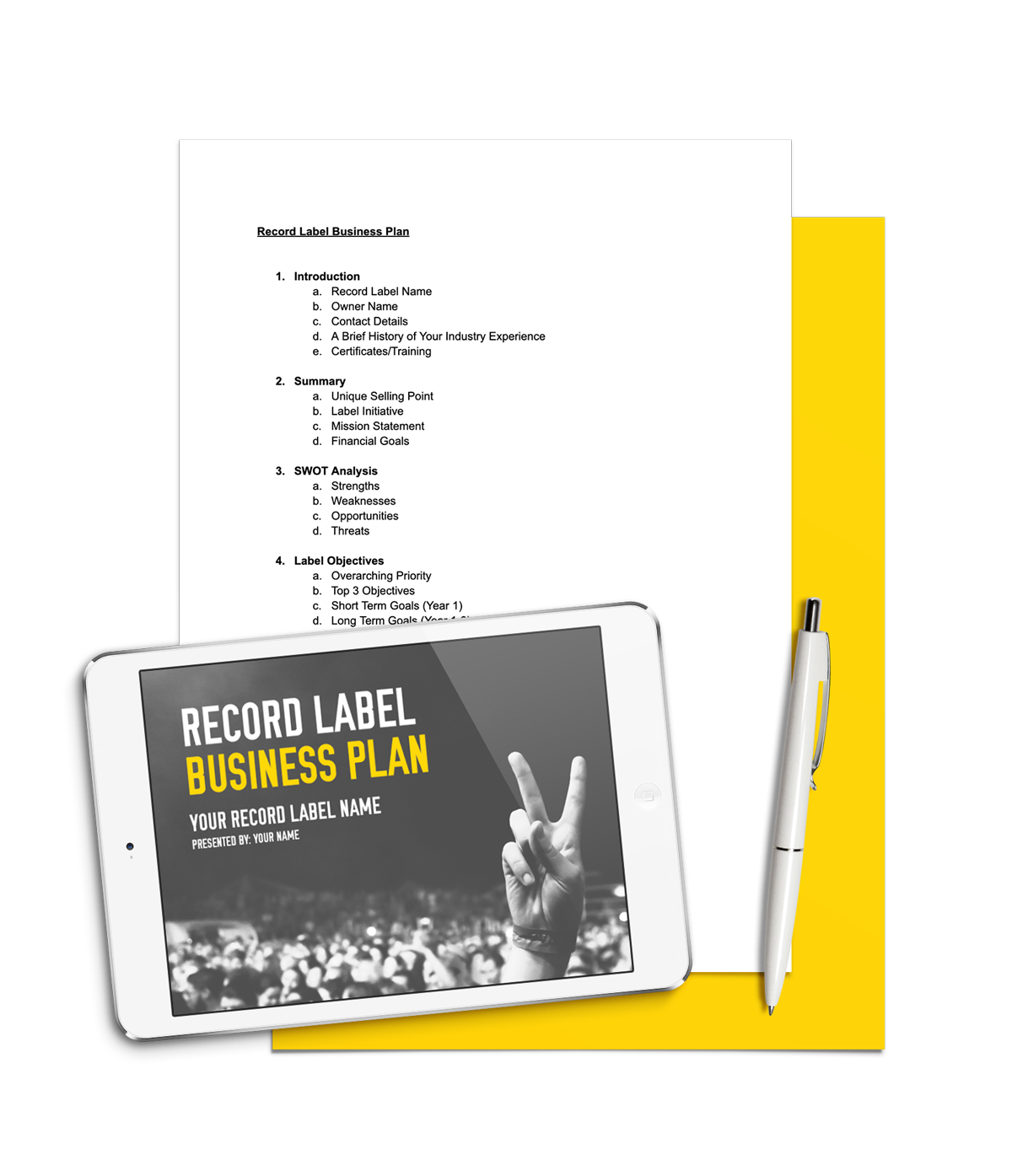 a business plan for a record label
