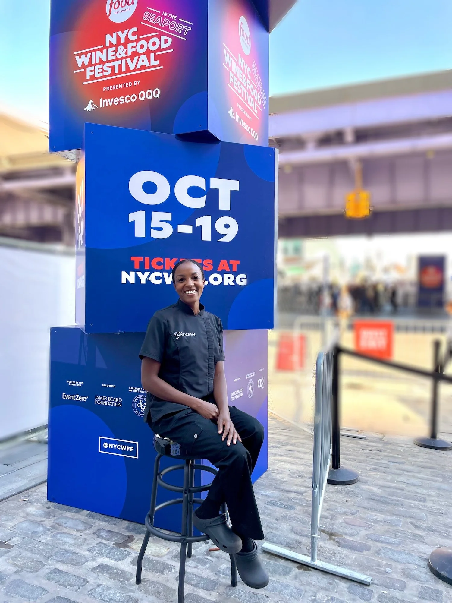 Chef Abyssinia at NYC Wine & Food Festival Trade Day at Seaport