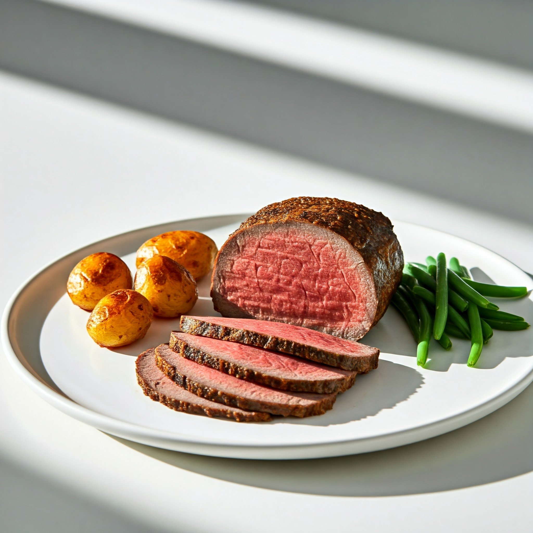 Red meat meal prep with seasonal vegetables and starch, offering a balanced, hearty option.