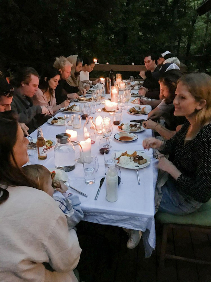 outdoor private dining experience with candlelit table